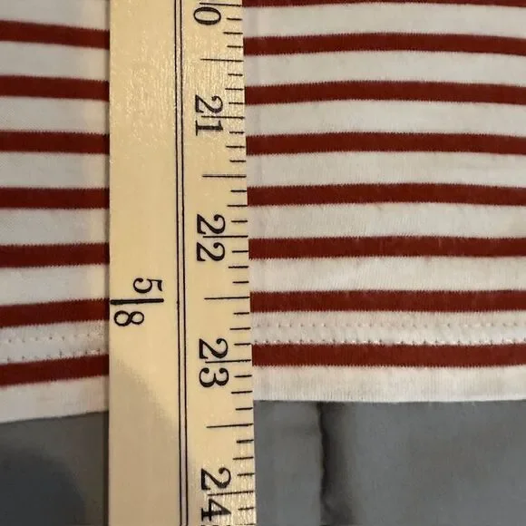 AYR The French Fry Tee Brick Lane Rust Striped Pima Long Sleeve Oversized Small - Picture 10 of 12